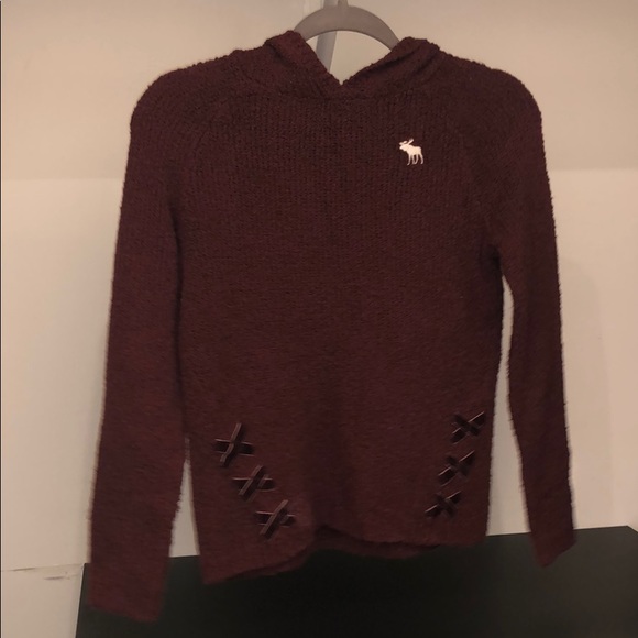 Abercrombie Burgundy Sweater w/ Hood - Picture 2 of 3